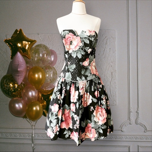 Scott McClintock Dresses & Skirts - Scott McClintock • 1980’s Floral Sequins Dancing Dress